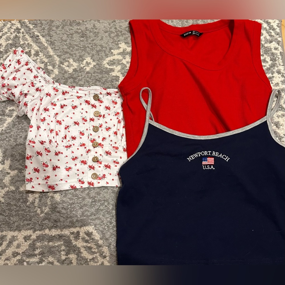 shein red white and blue bundle